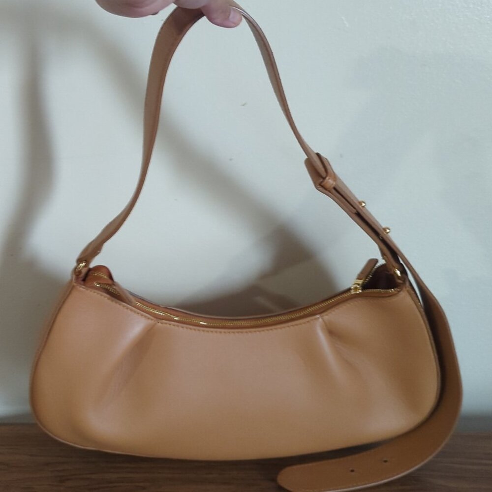 Elleme Dimple Moon Bag in Cognac